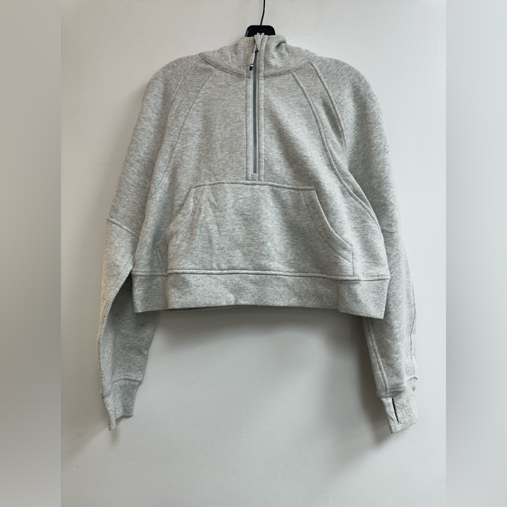 LuluLemon Scuba Oversized Half-Zip Hoodie in Heathered Core Ultra Light Grey - Picture 1 of 4